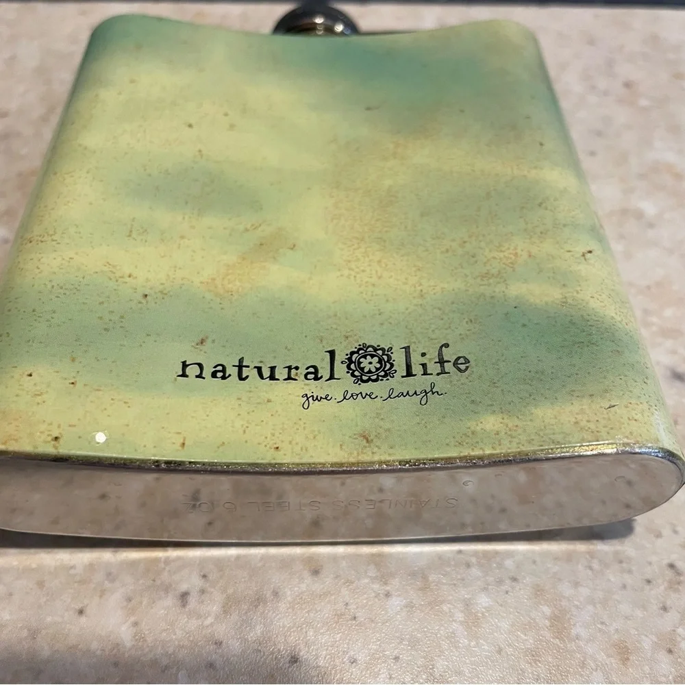NATURAL LIFE Stainless Steel 6oz Hip Flask Novelty Sunshine Travel Party Festive